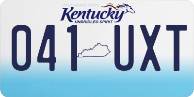 KY license plate 041UXT