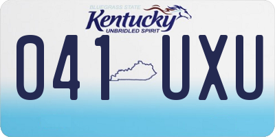KY license plate 041UXU