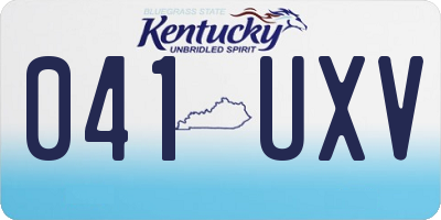 KY license plate 041UXV