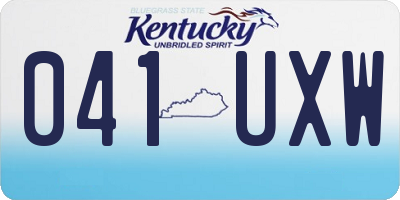 KY license plate 041UXW