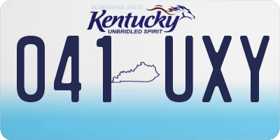KY license plate 041UXY