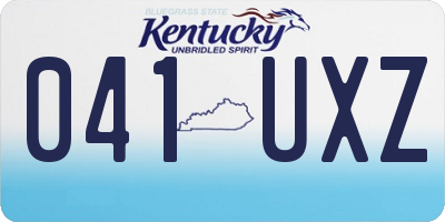KY license plate 041UXZ