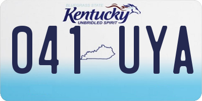 KY license plate 041UYA