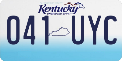 KY license plate 041UYC