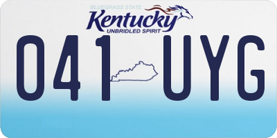 KY license plate 041UYG