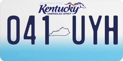KY license plate 041UYH