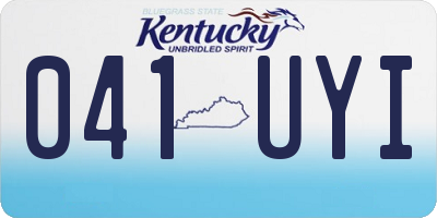 KY license plate 041UYI