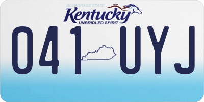 KY license plate 041UYJ