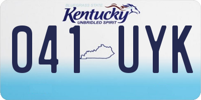 KY license plate 041UYK