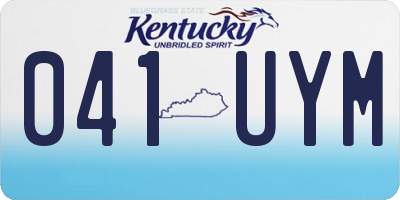 KY license plate 041UYM