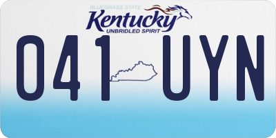 KY license plate 041UYN