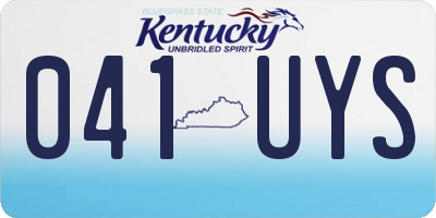 KY license plate 041UYS