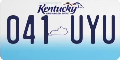 KY license plate 041UYU