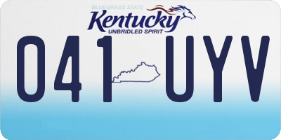 KY license plate 041UYV