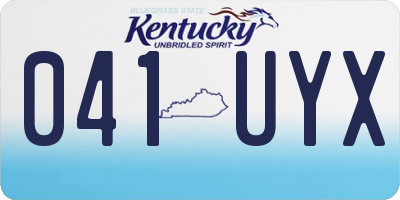 KY license plate 041UYX