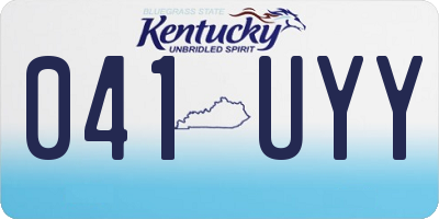 KY license plate 041UYY