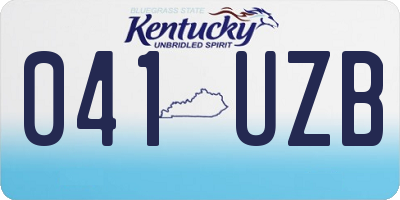 KY license plate 041UZB