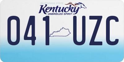 KY license plate 041UZC