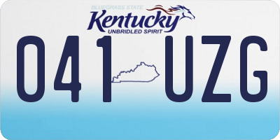 KY license plate 041UZG