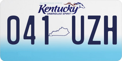 KY license plate 041UZH