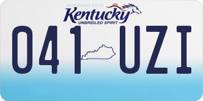 KY license plate 041UZI