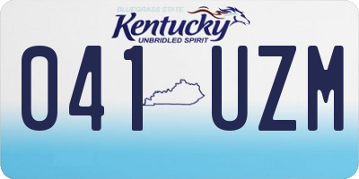 KY license plate 041UZM