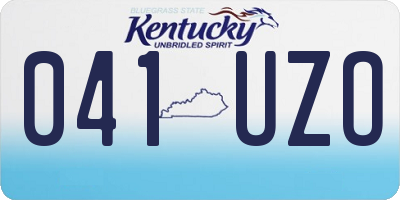 KY license plate 041UZO