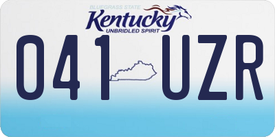 KY license plate 041UZR