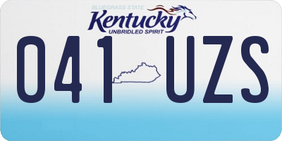 KY license plate 041UZS