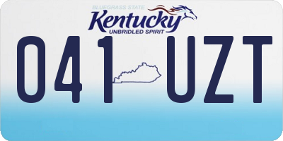 KY license plate 041UZT