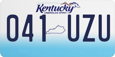 KY license plate 041UZU