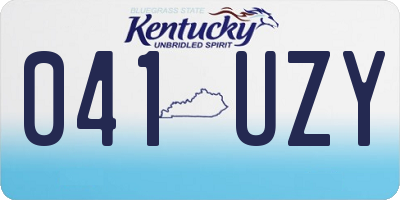 KY license plate 041UZY
