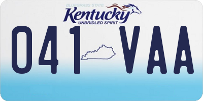 KY license plate 041VAA