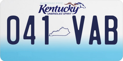 KY license plate 041VAB