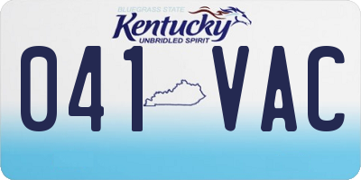KY license plate 041VAC