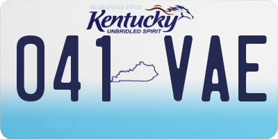 KY license plate 041VAE
