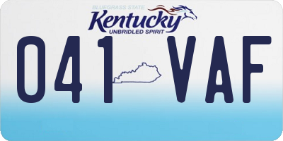 KY license plate 041VAF