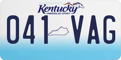 KY license plate 041VAG