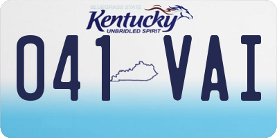 KY license plate 041VAI