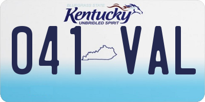 KY license plate 041VAL