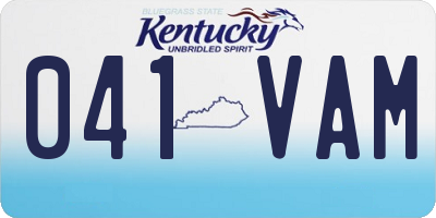 KY license plate 041VAM
