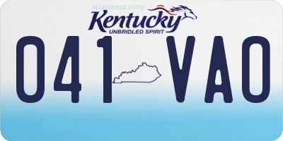 KY license plate 041VAO