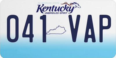 KY license plate 041VAP
