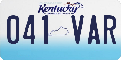 KY license plate 041VAR