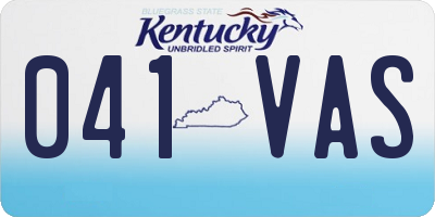 KY license plate 041VAS