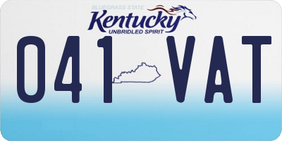 KY license plate 041VAT