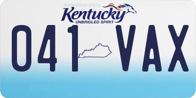 KY license plate 041VAX