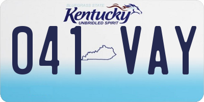 KY license plate 041VAY