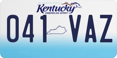 KY license plate 041VAZ