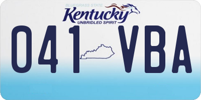 KY license plate 041VBA